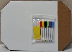 lot 8 image: White Board  with a Cork Edge, Six Pens & an Eraser (View Photos)