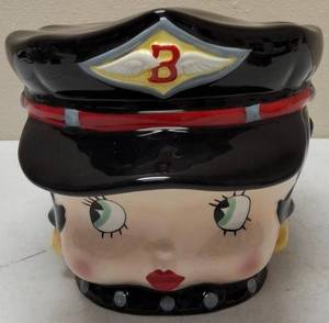 lot 43 image: Betty Boop Biker Head Cookie Jar