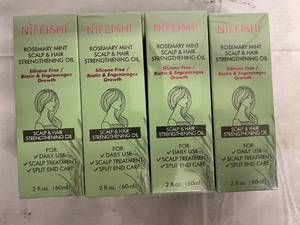 4 Bottles of Rosemary Mint Hair Hair Strengthening Oil