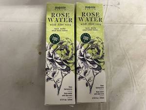 Two Bottles of Rose Water Face, Hair, and Body Toner