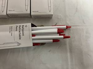 8 x 12 Packs Ballpoint Retractable Pens - Red