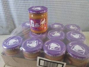 lot 222 image: (B-2) 12 Jars of Taco Bell Spicy Be...