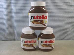 lot 285 image: (B-2) 3 Large Jars of Nutella 33.5o...