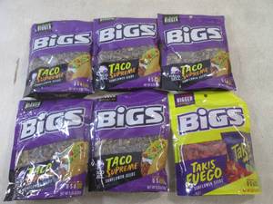 lot 300 image: (C-1) 6 Bags of Bigs Sunflower Seed...