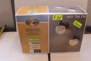 lot 2 image: 2 pack exterior LED Wall Lantern