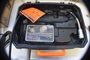 lot 48 image: WEN 23103 1-Amp Variable Speed Rotary Tool with 100 Accessories, Carrying Case and Flex Shaft