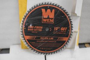 lot 37 image: WEN BL1060 10-Inch 60-Tooth Fine-Finish Professional Woodworking Saw Blade for Miter Saws and Table Saws