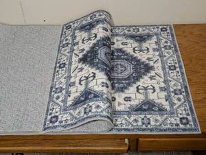 lot 6 image: Wyatt & Ash Rug Runner - Washable - 24 x 72 - Blue