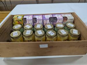 lot 53 image: Large Fruit Crate Candle Arrangement - 24 Candles Total