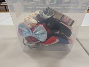 lot 42 image: Mixed Bin - Socks, Hair Accessories, Shower Accessories