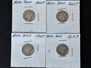 lot 82 image: Mercury Dimes