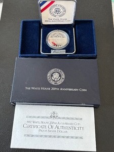 lot 47 image: 1992-W White House Silver Dollar Proof