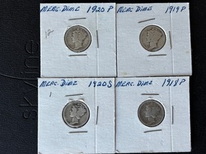 lot 58 image: Mercury Dimes