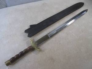 lot 165 image: (D-3) 33 34 Sword with Leather Sh...