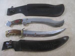 lot 174 image: (D-3) 2 Large As-Is Knives with She...