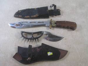 lot 182 image: (D-3) 2 As-Is Knives with Sheaths 1...