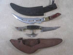 lot 183 image: (D-3) 2 As-Is Knives with Sheaths 1...