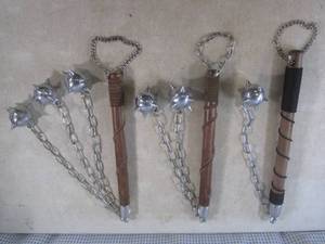 lot 225 image: (EW4) 3 Medieval Flail Maces - Wood...