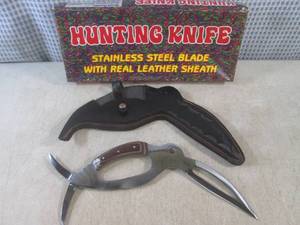 lot 267 image: (D-2) 13 34 Knife with Leather Sh...