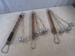 lot 284 image: (EW6) 3 Medieval Flail Maces - Wood...
