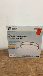 lot 18 image: Commercial Electric LED Color Changing Flush Mount Light
