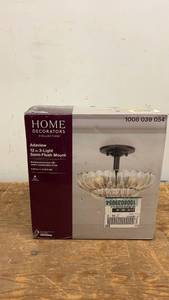 lot 21 image: Home Decorators Collection Adaview 12 in 3-Light Semi-Flush Mount