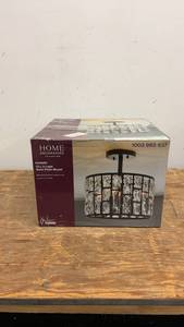 lot 22 image: Home Decorators Kristella 13 in 3-Light Semi-Flush Mount with Crystal Accents