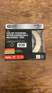 lot 38 image: Commercial Electric LED Color Changing Recessed Trim 5-in and 6-in