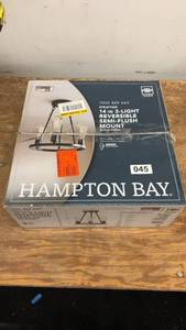 lot 45 image: Hampton Bay Stratton 14-Inch 3-Light Reversible Semi-Flush Mount Ceiling Fixture