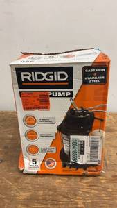 lot 58 image: RIDGID 13 HP Cast Iron Sump Pump with Stainless Steel Components