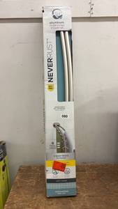 lot 80 image: Zenna Home Aluminum Double Curved Shower Rod 50-72 Inches