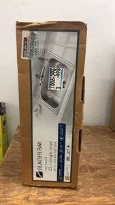 lot 82 image: Glacier Bay 25 Inch Single Bowl Top Mount Stainless Steel Kitchen Sink