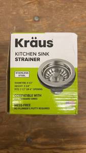 lot 108 image: Kraus Kitchen Sink Strainer Stainless Steel