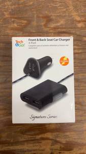 lot 109 image: Tech & Go Front & Back Seat 4-Port Car Charger