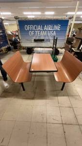 lot 118 image: Commercial Style Booth Table and Attached Benches