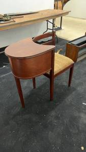 lot 137 image: Vintage Mahogany Vanity Chair with Upholstered Seat