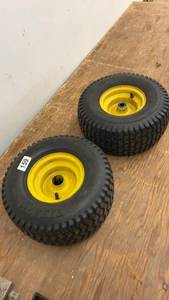 lot 159 image: Pair of Titan Turf-Saver Tires with Yellow Rims