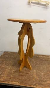 lot 173 image: Wooden Fish Design Accent Table