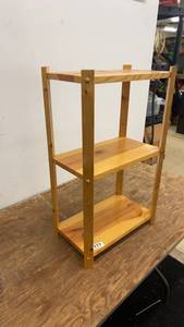 lot 177 image: Wooden 3-Tier Shelving Unit