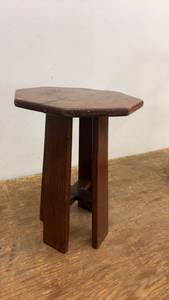lot 205 image: Vintage Wooden Octagonal Stool