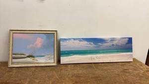 lot 230 image: Lido Key Beach-Themed Artwork Collection with Frame