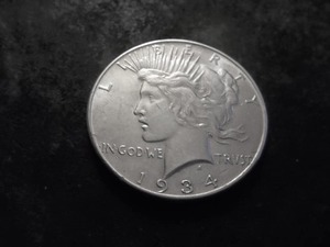 lot 36 image: 1934 Peace Silver Dollar