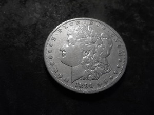 lot 46 image: 1890 CC Morgan Silver Dollar