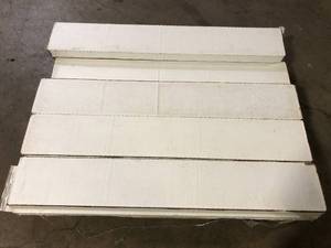 9 Boxes of Cap A Tread Auburn Scraped OakEdgeview Hickory 47in.Lx12.15in.Wx1.69in.T Laminate Stair Tread and Reversible Riser Kit Customer Returns See Pictures