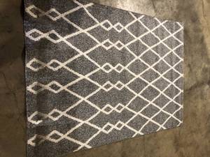 StyleWell Dark GrayWhite 5 ft. x 7 ft. Twine Area Rug   Customer Returns See Pictures