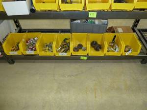 lot 18 image: Brass Ball Valves Yellow Bins