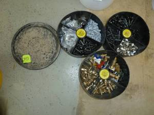 lot 303 image: Pail Pack Out Organizer Brass Water Fittings