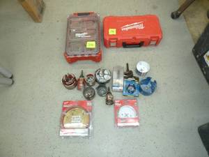 lot 306 image: Milwaukee Pack Out Hole Saws x 2