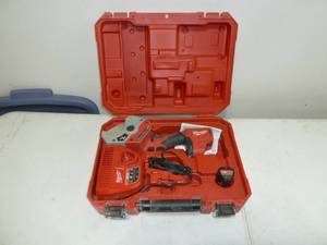 lot 388 image: Milwaukee Cordless PVC Shear, 12V, Model #2470-21, 1 Battery, 1 Charger