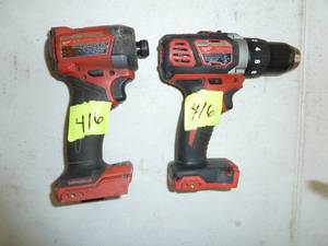 lot 416 image: Milwaukee Combo, 18V, Drill #2606-20, Impact #2953-20